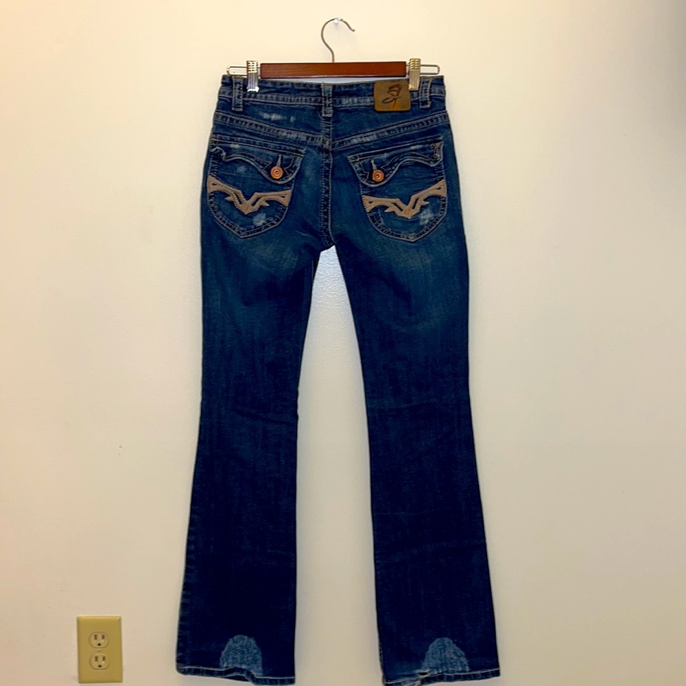 Seven7 Flare Distressed Jeans - Picture 8 of 12